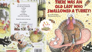 🦃Story time There was an old lady who swallowed a turkey Thanksgiving Story Funny Read Aloud [upl. by Tselec]