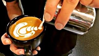 The Worlds Most Satisfying Barista Latte Art Training Compilation [upl. by Jaenicke]