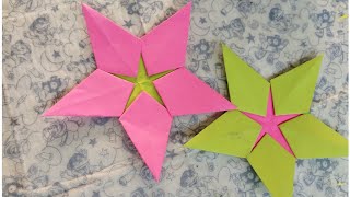 How to Make 3D Star for your Christmas Decoration  Paper Craftl craft with stiky note [upl. by Shira]