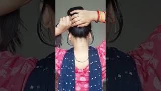 Beautiful bun hairstyle for Durga Puja and navratri ❤️💕hairstyle hairtutorial durgapuja navratri [upl. by Ojiram170]