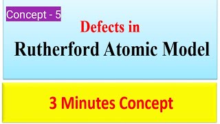 Defects of Rutherford Atomic Model Concept  5  3 Minutes Concepts [upl. by Cates]