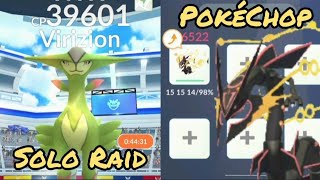 How to SOLO Virizion Raid  Pokémon Go  1 Trainer  Mega Rayquaza destroys Virizon Raid [upl. by Yatnahc]