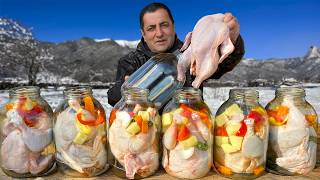 ¡Jugoso Pollo Con Verduras De Montaña En Tarros De Cristal Y Esponjoso Pan Azerbaiyano En El Horno [upl. by Okomot]