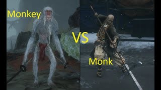 White Monkey Dual Katana vs Spear Monk  Sekiro enemy battle [upl. by Wesley874]