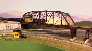 FEC Manifest train and short PRR passenger train on the TAMRRC Ho scale Layout [upl. by Eloisa]