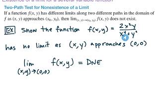 MAT273  Calc3  142d Showing A Limit Of A Multivariate Function Does Not Exist Along Parabola Path [upl. by Giah]