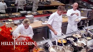 Gordon Ramsay Chef Andi amp James Battle Against The Final Five  Hells Kitchen [upl. by Krm]