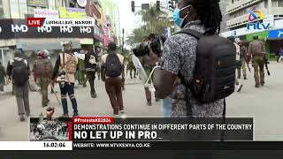 Teargas fills the air along Luthuli Avenue as protesters continue their running battle with police [upl. by Arni988]