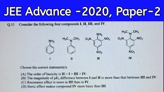 Consider the following four compounds I II III and IV JEE Advance2020  Basic Character [upl. by Lothar]