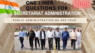 Secretariat AdministrationOrganisation structureImp SecretariatMCQsBA3rdyearThinktopper [upl. by Ahsyak207]