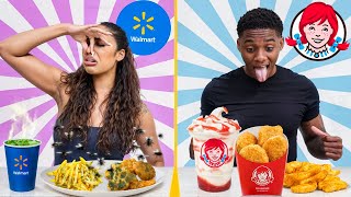 FAST FOOD VS WALMART FOOD CHALLENGE [upl. by Audrye921]