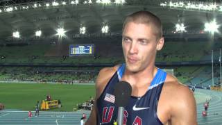 From the Daegu 2011 Mixed Zone Decathon Day 1  Trey Hardy USA [upl. by Campagna]