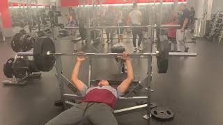 Bench Pressing 225lbs for 2 115lbs bodyweight [upl. by Ahsyekal]