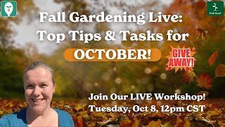 Fall Gardening Live Top Tips amp Tasks for October [upl. by Rozek]