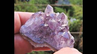 Amethyst crystals cluster mineral specimen from the Madan ore field in Bulgaria [upl. by Disario]