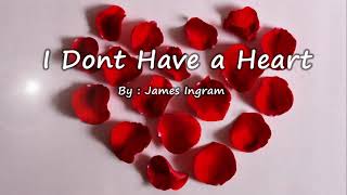 I Dont Have A Heart  James Ingram Lyrics [upl. by Esirehs]