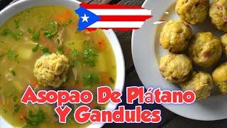 Como Hacer Asopao De Plano Y Gandules Receta Boricua [upl. by Micheal169]