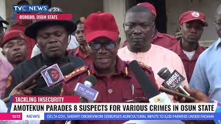 Amotekun Parades 8 Suspects For Various Crimes In Osun State [upl. by Annatnas]