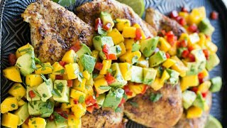 GRILLED CHICKEN WITH MANGO AVOCADO SALSA [upl. by Rehpotsirhc303]