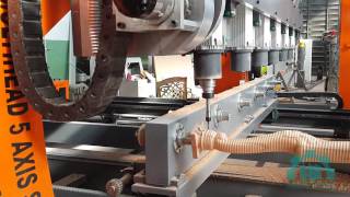 5 axis simultaneous cnc wood carving machine [upl. by Ennaeed427]