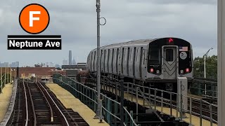 🅩 NYC Subway F Train Captures  Neptune Ave IND Culver [upl. by Johppa]