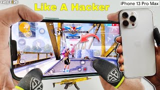 iPhone 13 pro max 1 vs 4 free fire 2 finger claw handcam gameplay and win m1887 onetap headshot [upl. by Feune632]