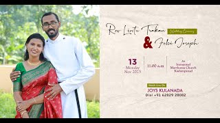 Wedding Rev Lintu Tharakan amp Febi Joseph [upl. by Ronna749]