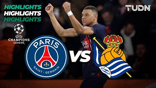 HIGHLIGHTS  PSG vs Real Sociedad  UEFA Champions League 202324  8vos  TUDN [upl. by Annaihs]