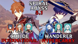 C0 Childe International and C2 Wanderer Hypercarry  51 Spiral Abyss Floor 12 [upl. by Penelopa]