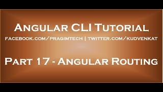 Angular Routing [upl. by Luci]