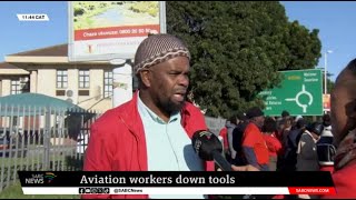 Numsa Strike  Menzies Aviation workers down tools [upl. by Elocel]