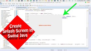 How to Create Splash screen in Java [upl. by Gathard]