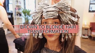 BROWN TO BLONDE HAIR TRANSFORMATION [upl. by Mead]