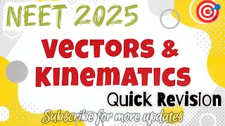 Vectors amp kinematics quick revision  𝐎𝐧𝐞 𝐬𝐡𝐨𝐭 𝐫𝐞𝐯𝐢𝐬𝐢𝐨𝐧 𝐨𝐟 𝐕𝐞𝐜𝐭𝐨𝐫𝐬 𝟏𝐃 𝟐𝐃 neetphysics foryou [upl. by Roderic]