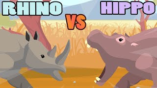 Hippo vs Rhino  Animal Tournament S1  Animal Animation [upl. by Ojyram]