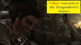 Vilkas Reaction to the Dragonborns houses [upl. by Euqinomahs281]