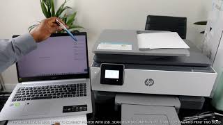 HP OFFICEJET 8014 LEARN HOW TO CONNECT PRINTER WITH USB  SCAN YOUR DOCUMENT TO PC SHARE TO EMAIL [upl. by Enneibaf]