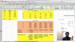 Calculating Portfolio Variance using Variance Covariance Matrix in Excel  Risk Contribution [upl. by Eniamert877]