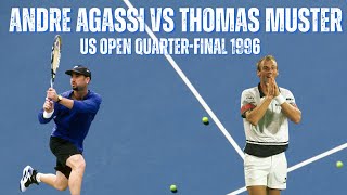 ANDRE AGASSI VS THOMAS MUSTER  1996 MENS US OPEN QUARTERFINAL [upl. by Ahseyd]