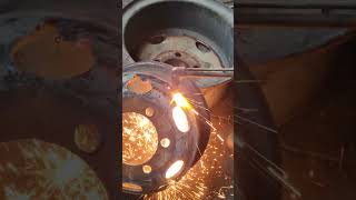 TRUCK RIM CUTTING Welding mechinical adanipower topshorts repair jcb machine ajaibsinghmalwa [upl. by Aicercal]