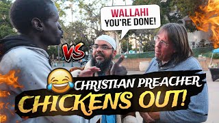 😅🔥 2 vs 1 Debate❗Sudanese Preacher 🇸🇩 CHICKENS out amp Runs Away [upl. by Manara]