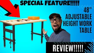 AHGOKL 48quot Adjustable Height Work Table REVIEW [upl. by Noral201]