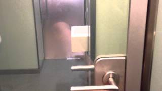 Seethrough toilet door fogs over to protect privacy [upl. by Oicnanev439]