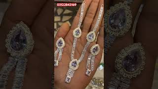 Zircon sett sale zirconset jewellery viralvideo wedding zirconjewellery shorts ideas [upl. by Wixted45]