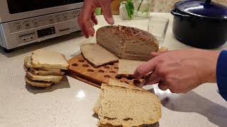 lifehack How to slice or cut sourdough boule  round bread loaf more efficiently  Herringbone [upl. by Ahsinut366]