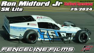 Ron Midford Jr SK Lite Stafford Speedway 752024 [upl. by Mickey358]