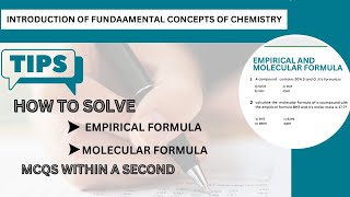 Tricks to solve Empirical and Molecular formula Mcqs mdcat neet ecat entrytest [upl. by Nisen]