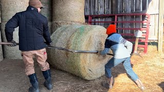 Testing out a NEW hay BALE UNROLLER design [upl. by Armanda]