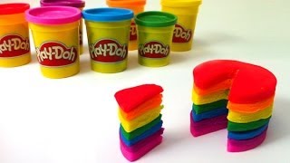 DibusYmas Play Doh rainbow cake Tarta arcoiris by Unboxingsurpriseegg [upl. by Nirtak]