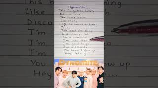 Dynamite BTS lyrics shorts bts dynamite [upl. by Borrell]